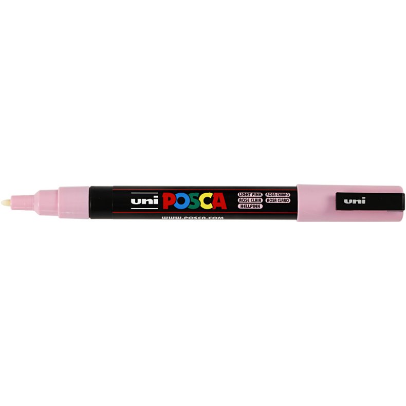 Posca Tusch, nr. PC-3M, streg 0,9-1,3 mm, fine, lys pink, 1 stk.