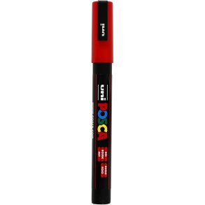 Posca Tusch, nr. PC-3M, streg 0,9-1,3 mm, fine, rød, 1 stk.