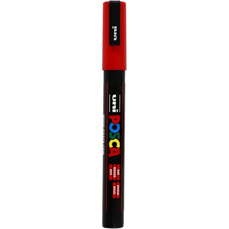 Posca Tusch, nr. PC-3M, streg 0,9-1,3 mm, fine, r&oslash;d, 1 stk.