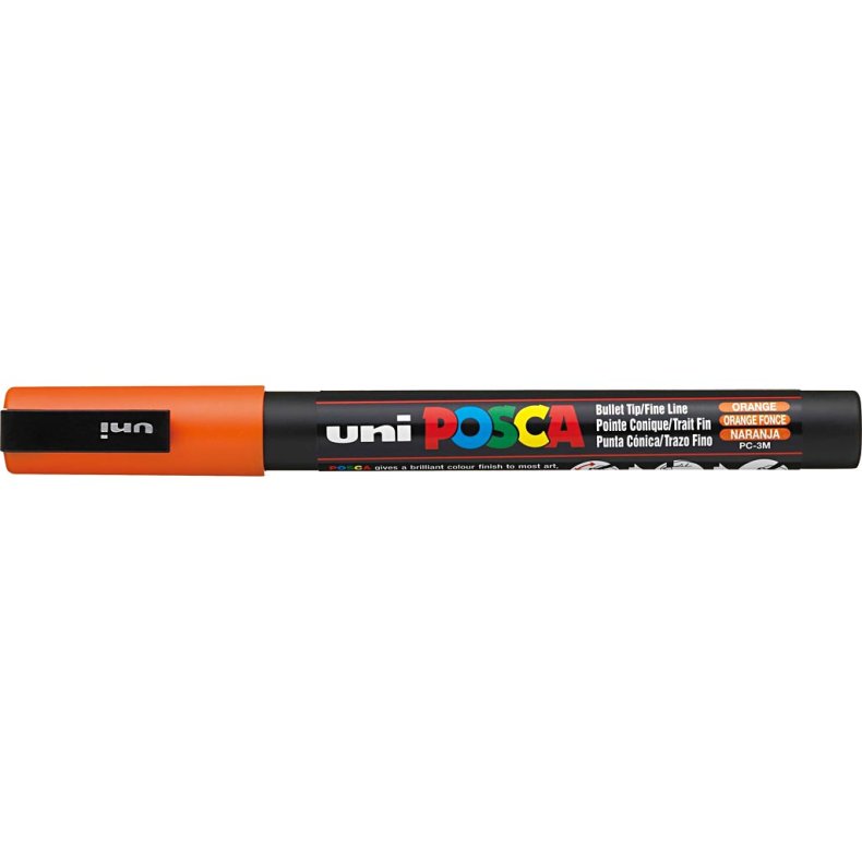 Posca Tusch, nr. PC-3M, streg 0,9-1,3 mm, fine, orange, 1 stk.
