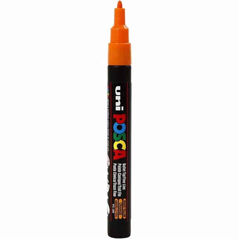 Posca Tusch, nr. PC-3M, streg 0,9-1,3 mm, fine, orange, 1 stk.