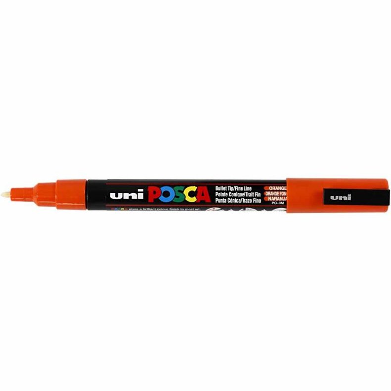 Posca Tusch, nr. PC-3M, streg 0,9-1,3 mm, fine, orange, 1 stk.