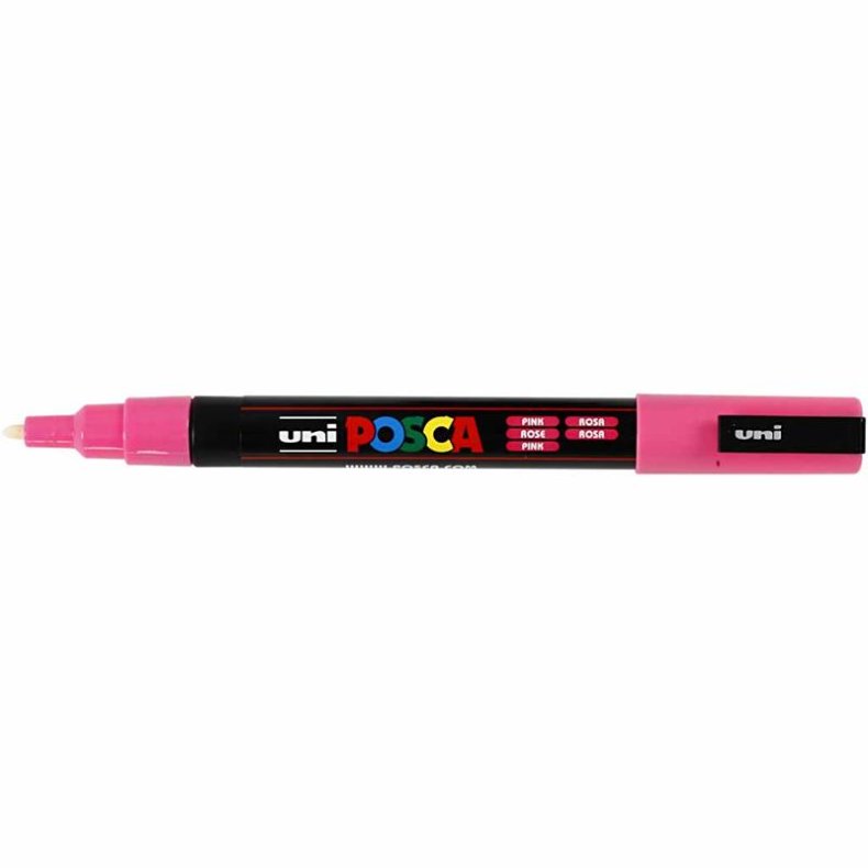 Posca Tusch, nr. PC-3M, streg 0,9-1,3 mm, fine, pink, 1 stk.