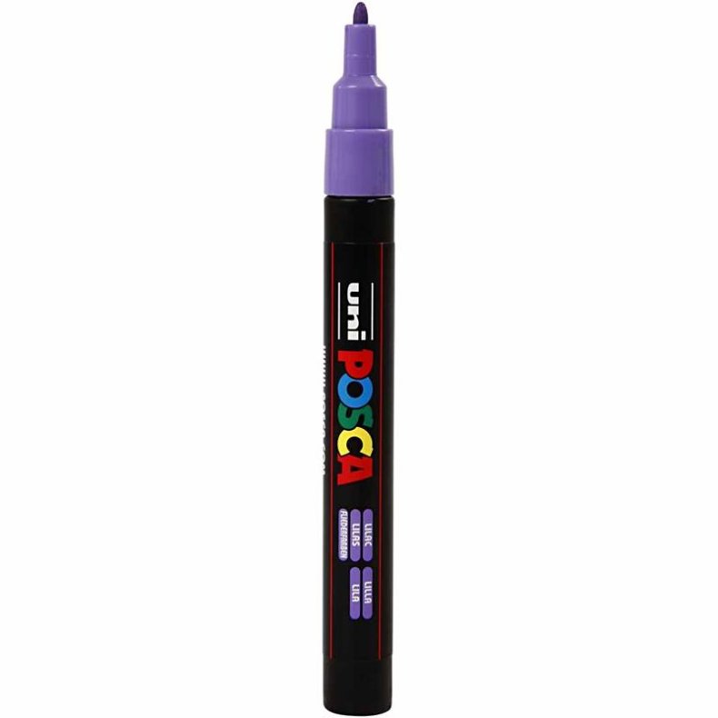 Posca Tusch, nr. PC-3M, streg 0,9-1,3 mm, fine, syren, 1 stk.