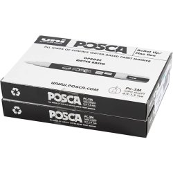 Posca Tusch, nr. PC-3M, streg 0,9-1,3 mm, fine, ass. farver, 12 stk./ 1 pk.
