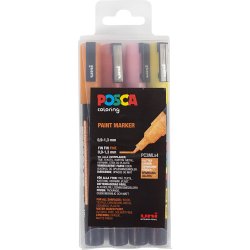 Posca Tusch, nr. PC-3M, streg 0,9-1,3 mm, fine, glitterfarver, 4 stk./ 1 stk.