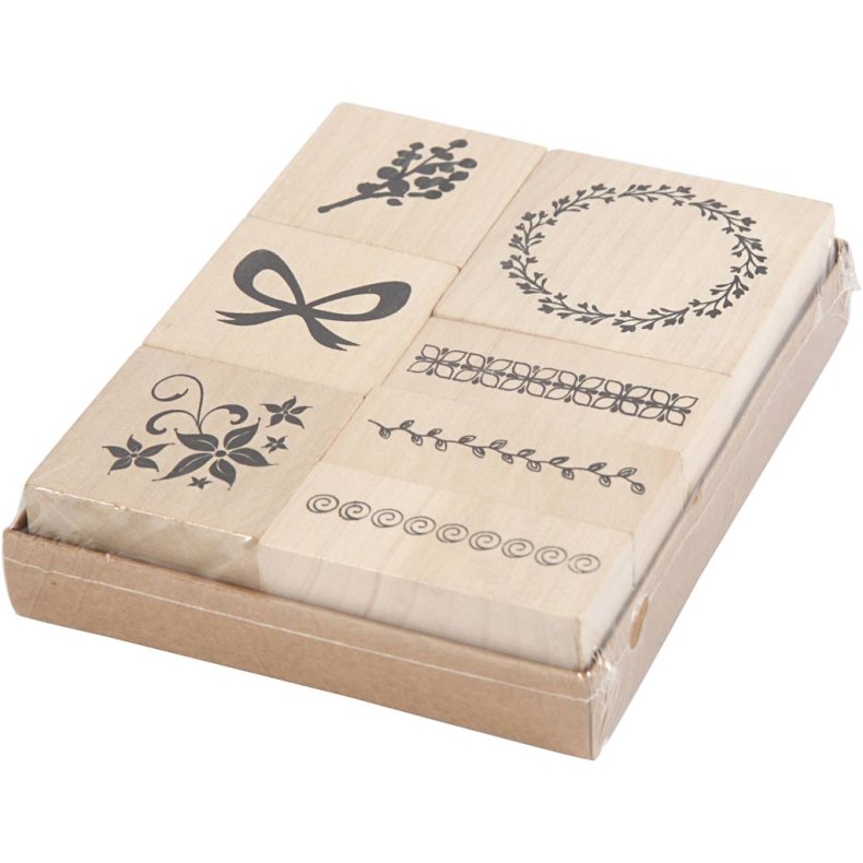 Stempels&aelig;t, natur, 7 ass./ 1 pk.