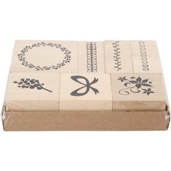 Stempels&aelig;t, natur, 7 ass./ 1 pk.