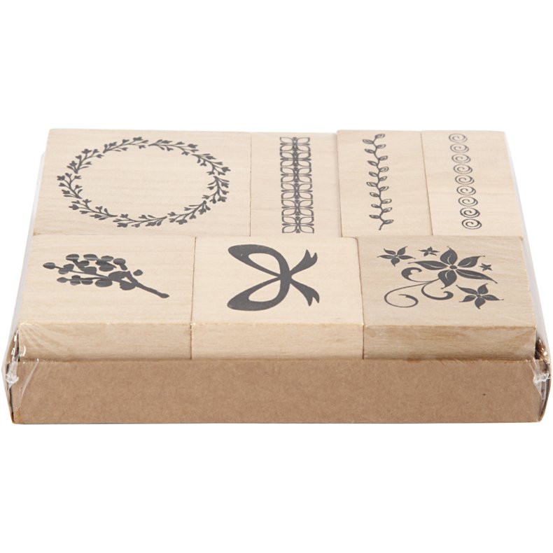 Stempels&aelig;t, natur, 7 ass./ 1 pk.