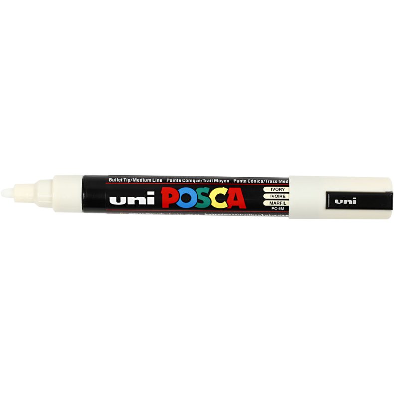 Posca Tusch, nr. PC-5M, streg 2,5 mm, medium, elfenben, 1 stk.