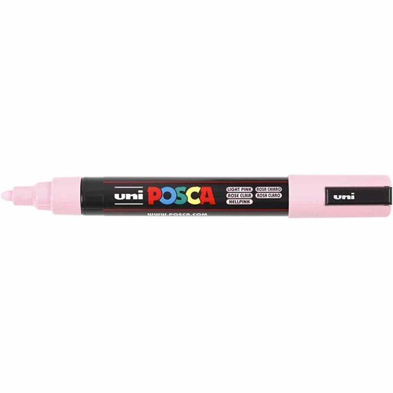 Posca Tusch, nr. PC-5M, streg 2,5 mm, medium, lys pink, 1 stk.