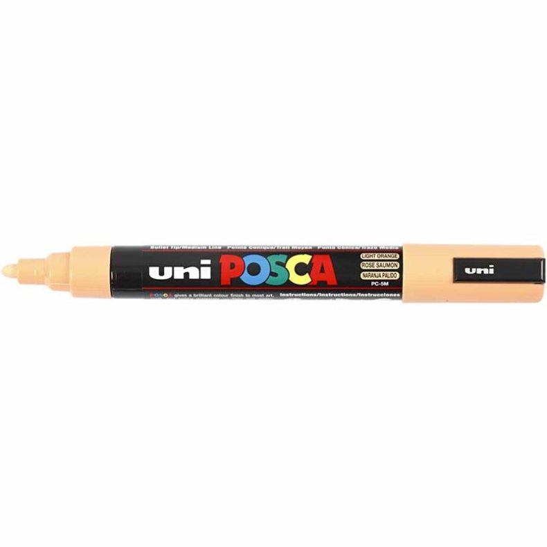 Posca Tusch, nr. PC-5M, streg 2,5 mm, medium, pale orange, 1 stk.