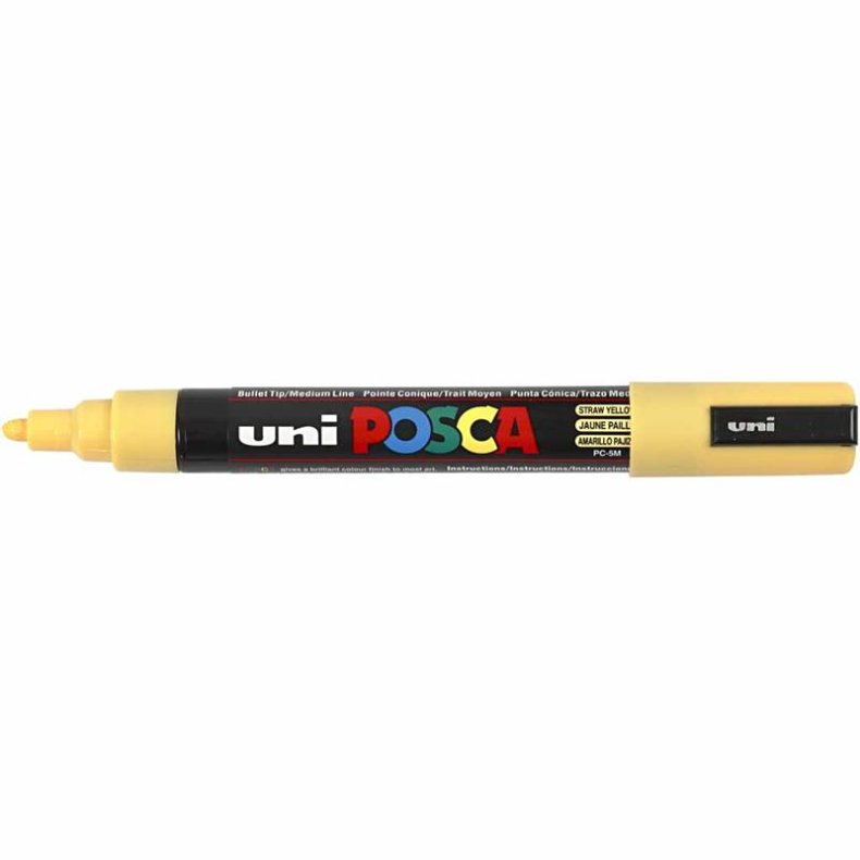 Posca Tusch, nr. PC-5M, streg 2,5 mm, medium, straw yellow, 1 stk.