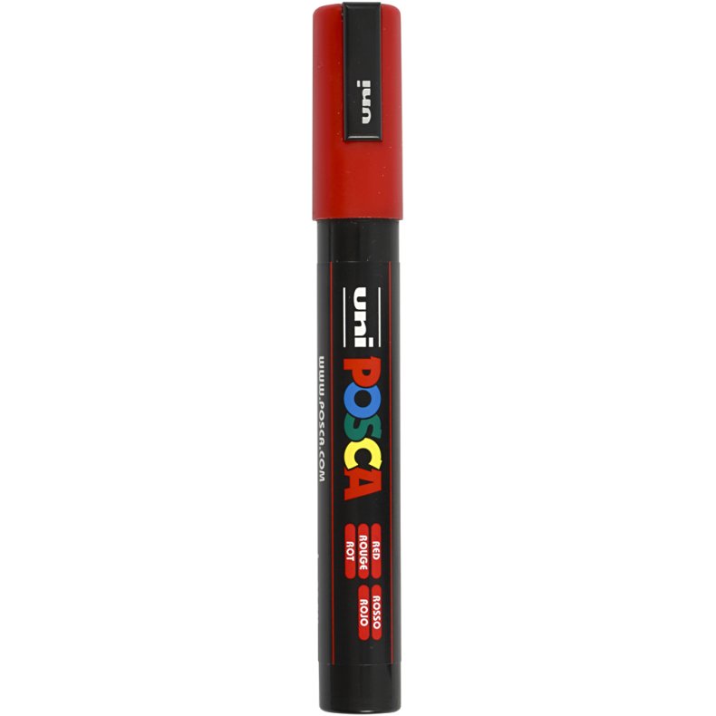 Posca Tusch, nr. PC-5M, streg 2,5 mm, medium, r&oslash;d, 1 stk.