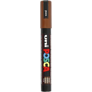 Posca Tusch, nr. PC-5M, streg 2,5 mm, medium, brun, 1 stk.