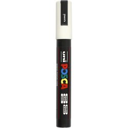 Posca Tusch, nr. PC-5M, streg 2,5 mm, medium, hvid, 1 stk.