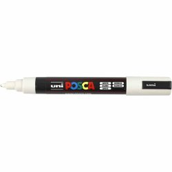 Posca Tusch, nr. PC-5M, streg 2,5 mm, medium, hvid, 1 stk.