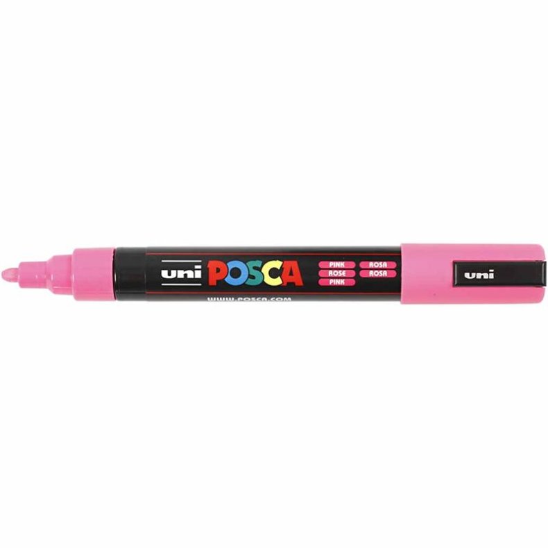 Posca Tusch, nr. PC-5M, streg 2,5 mm, medium, pink, 1 stk.
