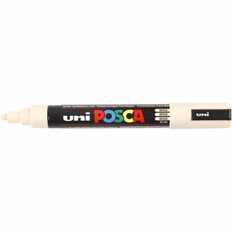 Posca Tusch, nr. PC-5M, streg 2,5 mm, medium, beige, 1 stk.
