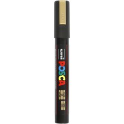 Posca Tusch, nr. PC-5M, streg 2,5 mm, medium, guld, 1 stk.