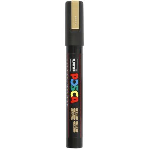 Posca Tusch, nr. PC-5M, streg 2,5 mm, medium, guld, 1 stk.