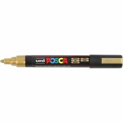 Posca Tusch, nr. PC-5M, streg 2,5 mm, medium, guld, 1 stk.