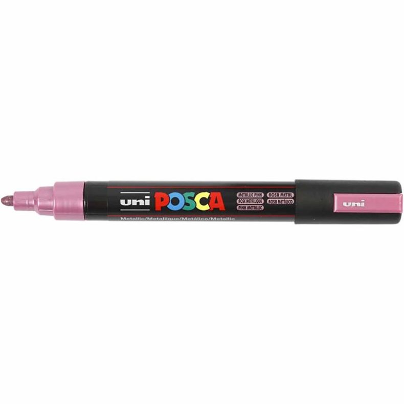 Posca Tusch, nr. PC-5M, streg 2,5 mm, medium, metallic pink, 1 stk.