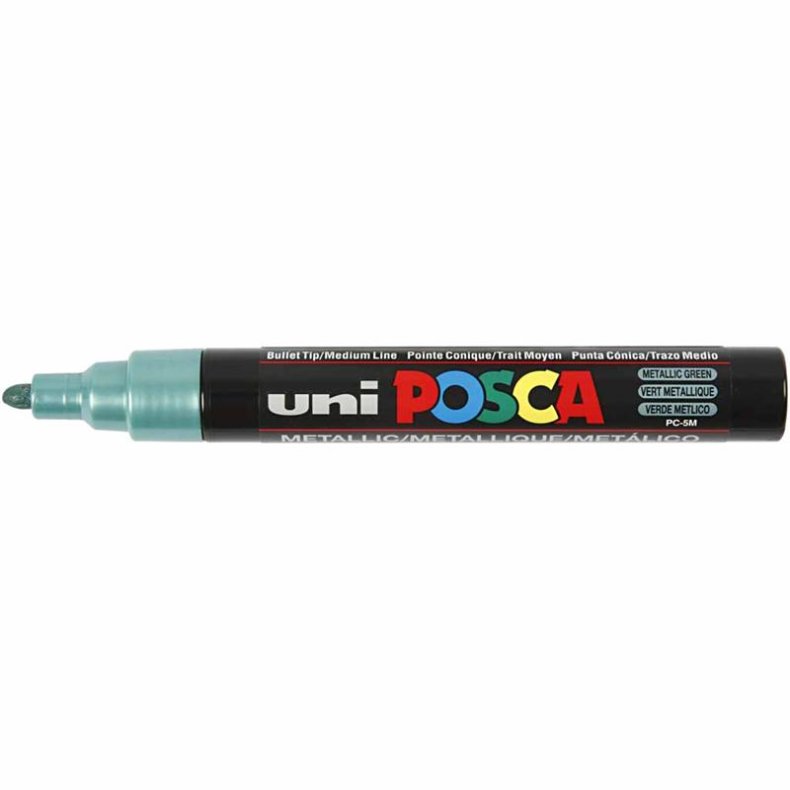 Posca Tusch, nr. PC-5M, streg 2,5 mm, medium, metallicfarver, 8 stk./ 1 pk.