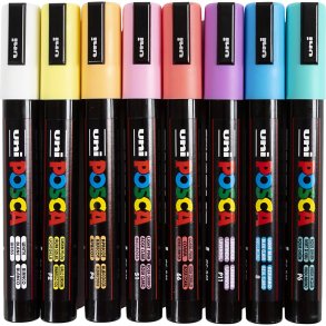Posca Tusch, nr. PC-5M, streg 2,5 mm, medium, 8 stk./ 1 stk.