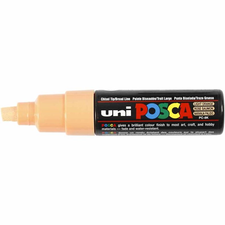 Posca Tusch, nr. PC-8K, streg 8 mm, broad, pale orange, 1 stk.