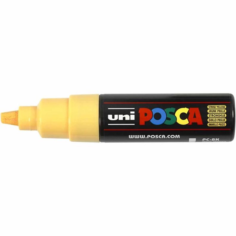 Posca Tusch, nr. PC-8K, streg 8 mm, broad, straw yellow, 1 stk.