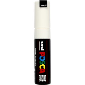 Posca Tusch, nr. PC-8K, streg 8 mm, broad, hvid, 1 stk.