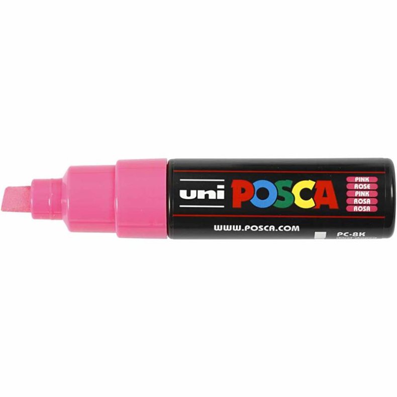 Posca Tusch, nr. PC-8K, streg 8 mm, broad, pink, 1 stk.