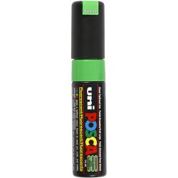 Posca Tusch, nr. PC-8K, streg 8 mm, broad, fluorescerende gr&oslash;n, 1 stk.
