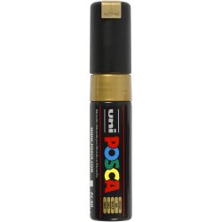 Posca Tusch, nr. PC-8K, streg 8 mm, broad, guld, 1 stk.