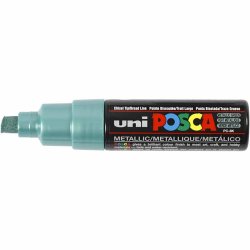 Posca Tusch, nr. PC-8K, streg 8 mm, broad, metal gr&oslash;n, 1 stk.