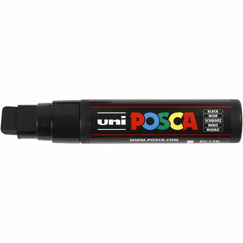 Posca Tusch, nr. PC-17K, streg 15 mm, extra broad, sort, 1 stk.