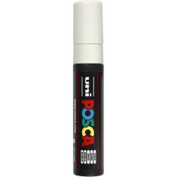 Posca Tusch, nr. PC-17K, streg 15 mm, extra broad, hvid, 1 stk.