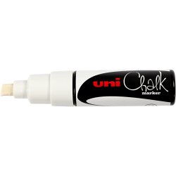 Chalk Marker, streg 8 mm, hvid, 1 stk.