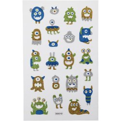 Glitterstickers, rumv&aelig;sner, ark 10x16 cm, 1 ark