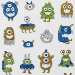 Glitterstickers, rumv&aelig;sner, ark 10x16 cm, 1 ark