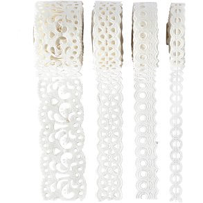 Papirblonde, B: 8-23 mm, hvid, 4x2 m/ 1 pk.