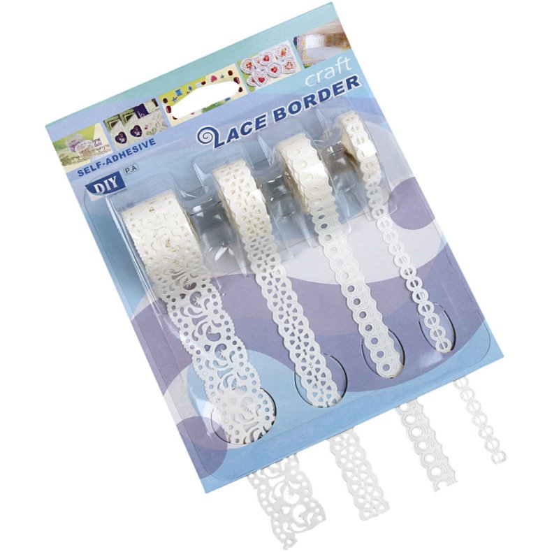 Papirblonde, B: 8-23 mm, hvid, 4x2 m/ 1 pk.