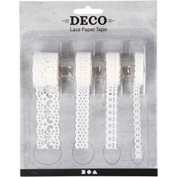 Papirblonde, B: 8-23 mm, hvid, 4x2 m/ 1 pk.