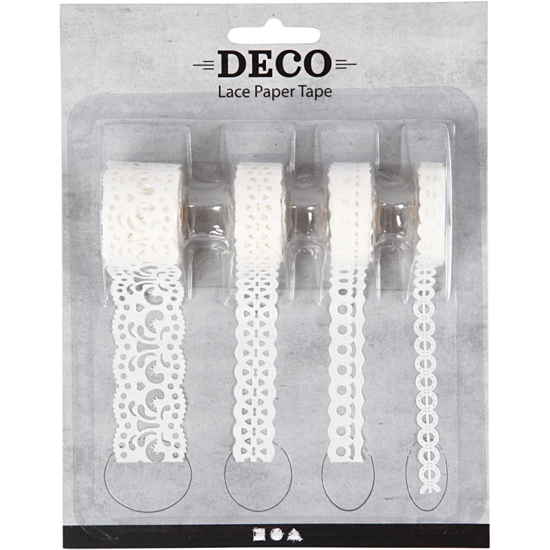 Papirblonde, B: 8-23 mm, hvid, 4x2 m/ 1 pk.