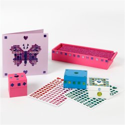 Stickers til mosaik, diam. 8-14 mm, ark 11x16,5 cm, ass. farver, 10 ark/ 1 pk.