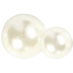 Halv-perler, str. 2-8 mm, hvid, 140 stk./ 1 pk.