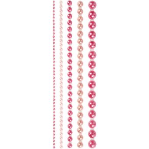 Halv-perler, str. 2-8 mm, pink, 140 stk./ 1 pk.