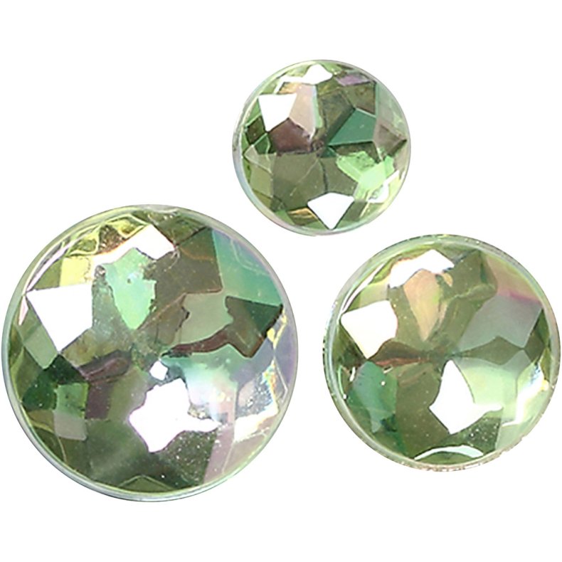 Rhinsten, str. 6+8+10 mm, gr&oslash;n, 40 stk./ 1 pk.