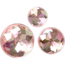 Rhinsten, str. 6+8+10 mm, pink, 40 stk./ 1 pk.